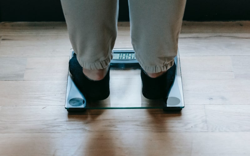 Person weighing themselves